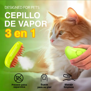 CEPILLO DE MASCOTAS A VAPOR 3 EN 1